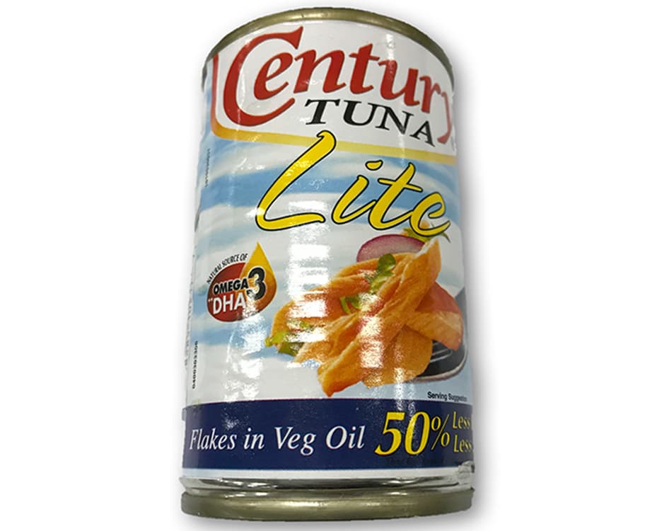 Century Tuna Lite 50% Less Fat, Less Salt Flakes in Veg Oil 155g