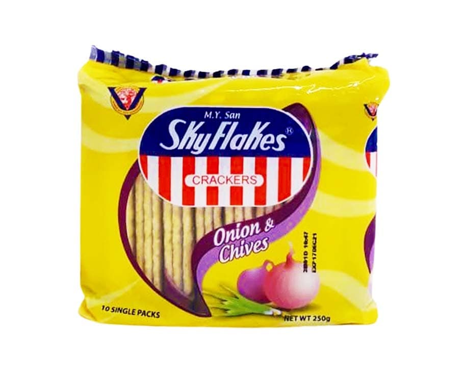 M.Y. San Sky Flakes Crackers Onion & Chives (10 Packs x 25g)