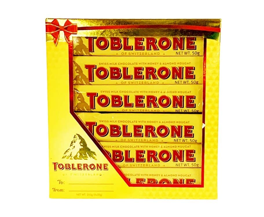 Toblerone Swiss Milk Chocolate with Honey & Almond Nougat (6 Packs x 50g) 300g