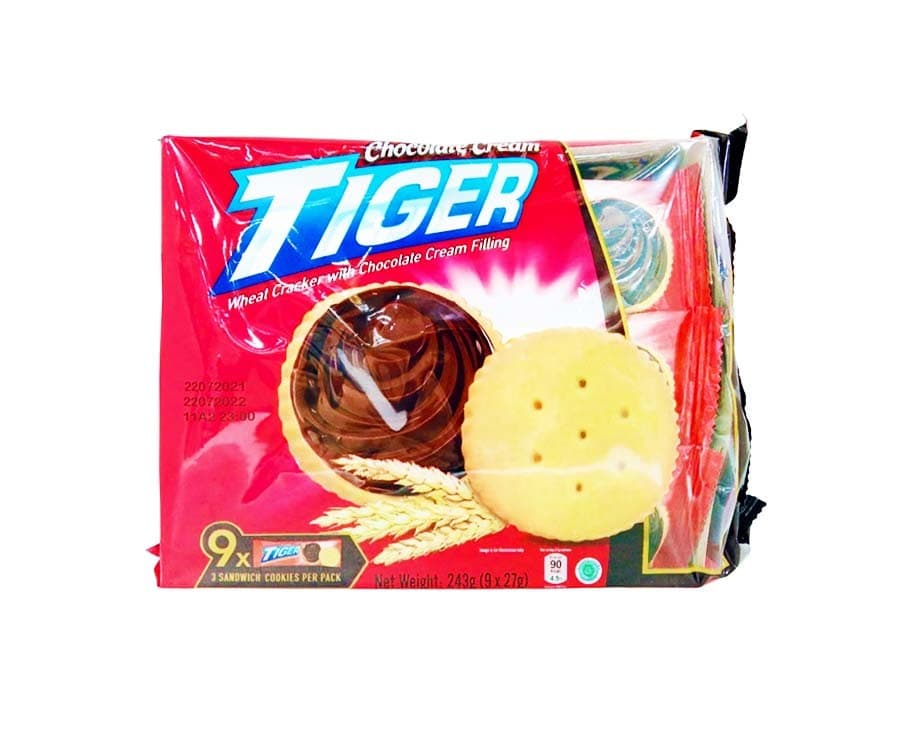 Tiger Wheat Cracker with Chocolate Cream Filling (9 Packs x 27g)
