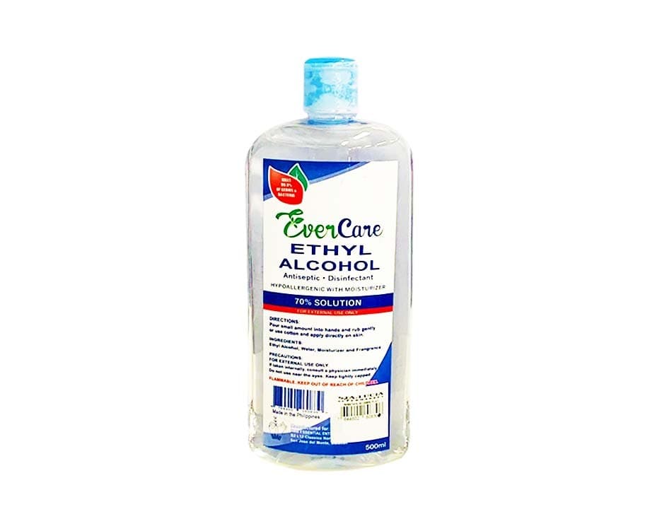 RMB Evercare Ethyl Alcohol 70% Solution Antiseptic Disinfectant Hypoallergenic with Moisturizer 500mL