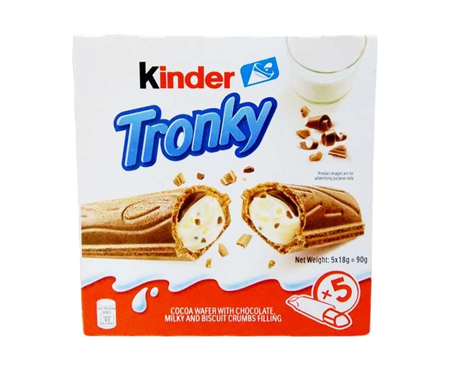 Kinder Tronky Cocoa Wafer with Chocolate Milky and Biscuit Crumbs Filling 90g