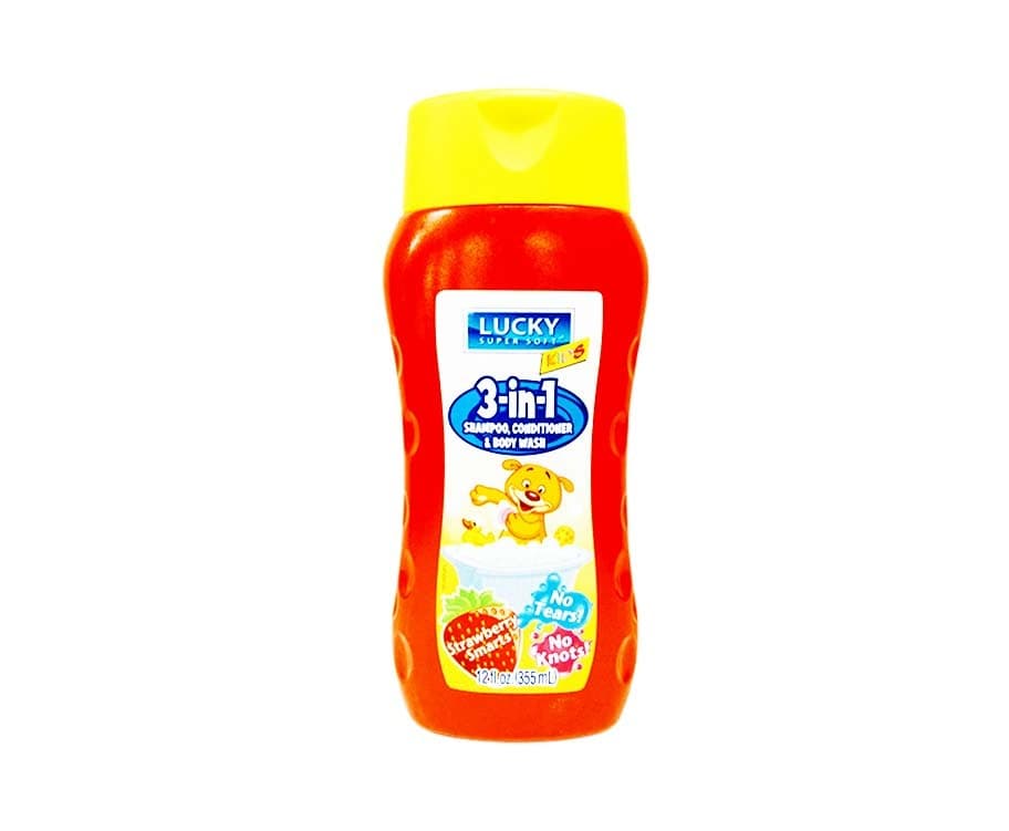 Lucky Super Soft Kids 3-in-1 Shampoo, Conditioner & Body Wash Strawberry Smarts Scent 355mL
