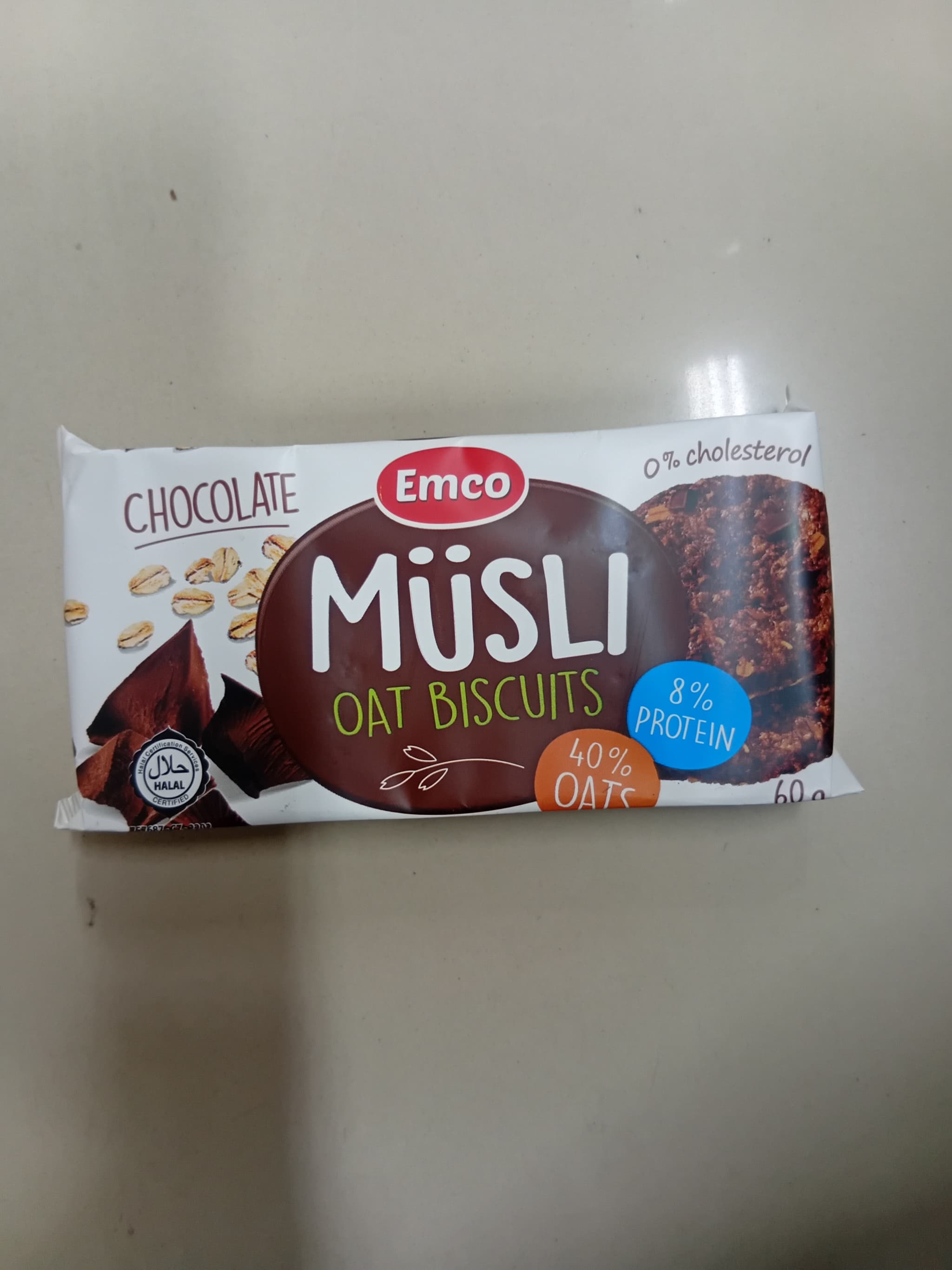 Emco Musli Oat Biscuit Chocolate 0 cholesterol 60g