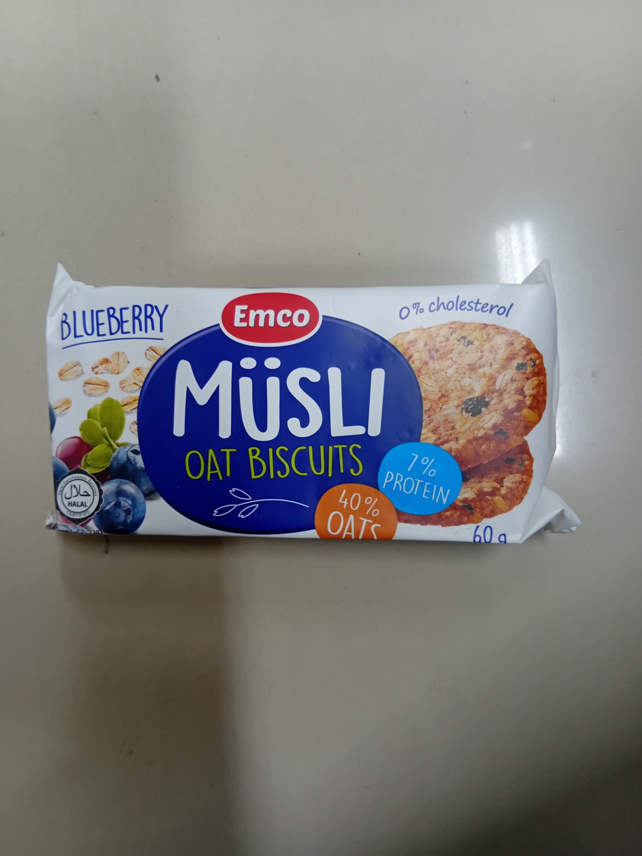Emco Musli Oat Biscuit Blueberry 0 cholesterol 60g