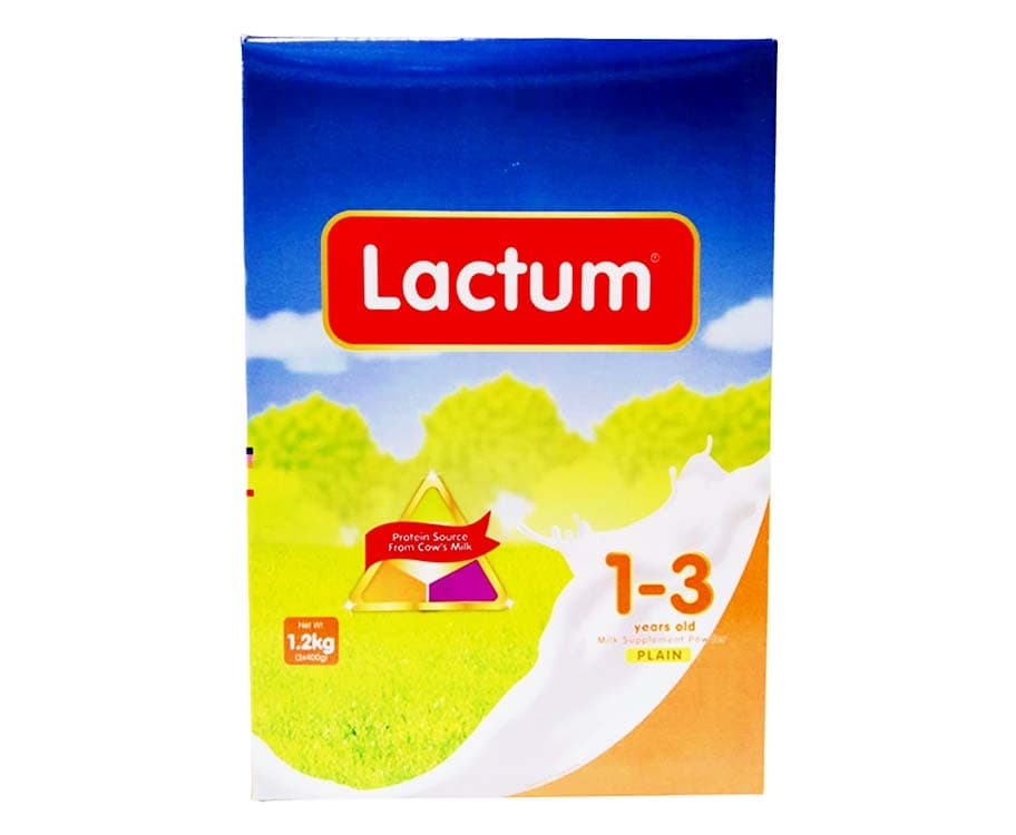Lactum Plain 1-3 Years Old (3 Packs x 400g) 1.2kg
