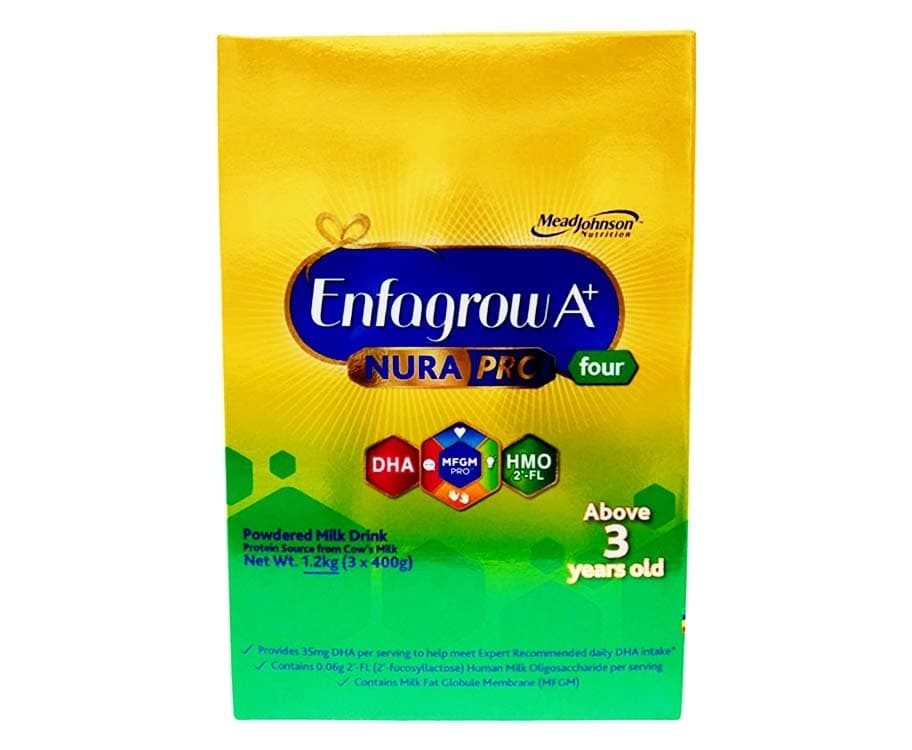 Enfagrow A+ Nura Pro Four Powdered Milk Drink Above 3 Years Old 1.2kg (3 Packs x 400g)