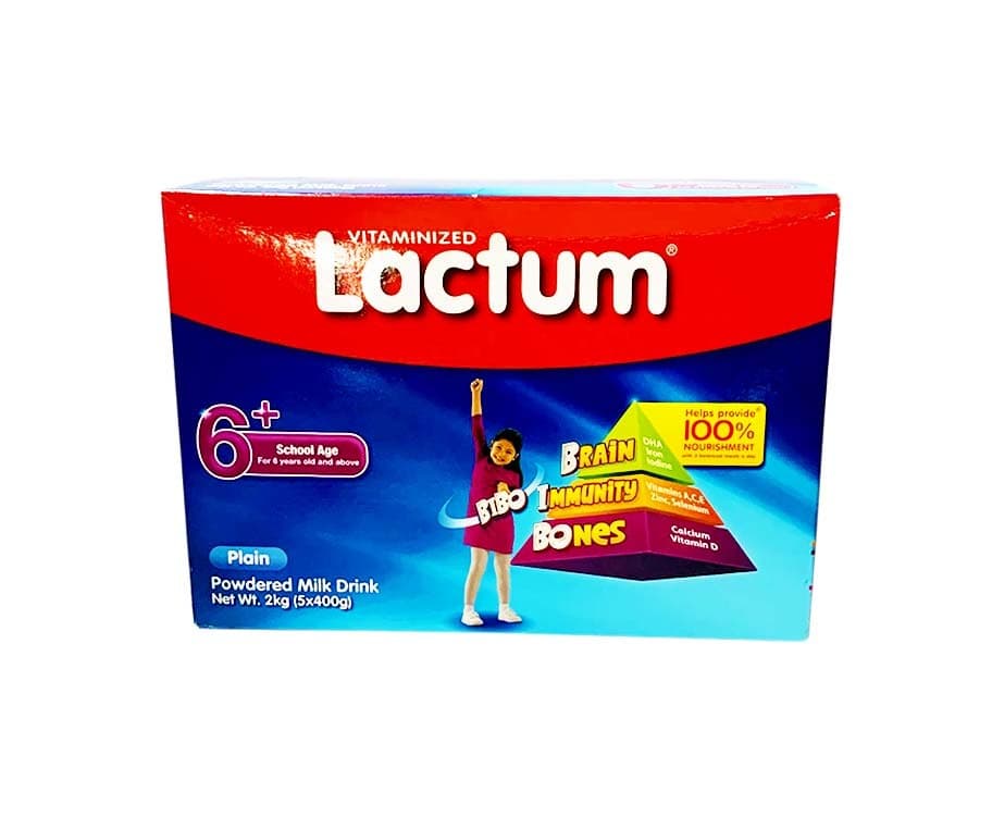 Lactum Vitaminized Plain Powdered Milk Drink 6+ School Age 2kg(5 Packs x 400g)