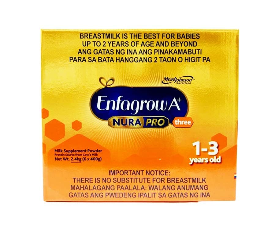 Enfagrow A+ Nura Pro Three Milk Supplement Powder 1-3 Years Old 2.4kg (6 Packs x 400g)