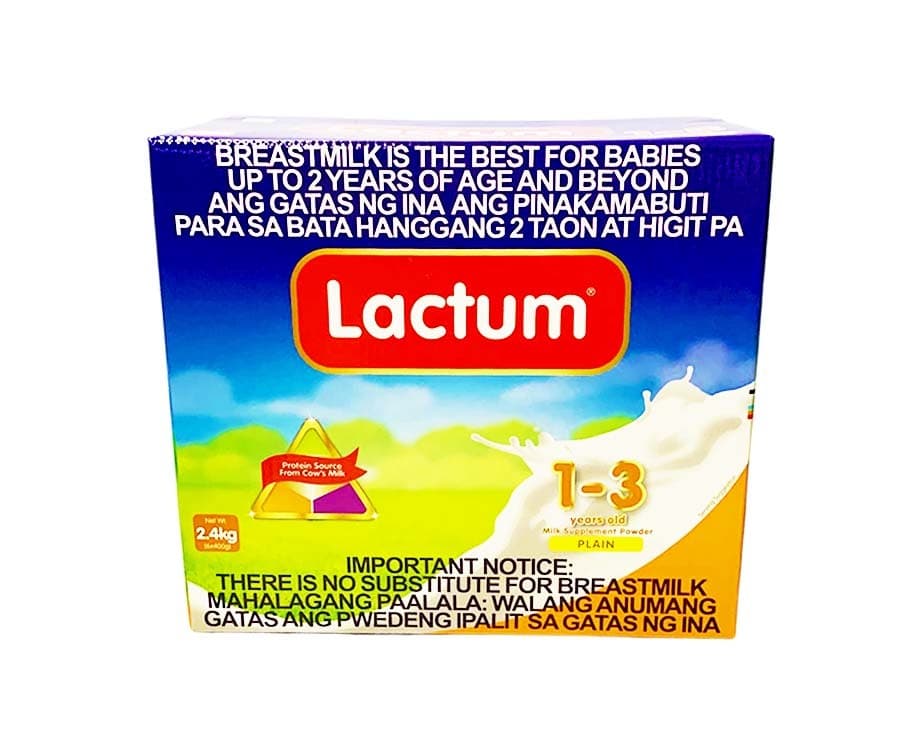 Lactum 1-3 Years Old Milk Supplement Powder Plain (6 Packs x 400g) 2.4kg