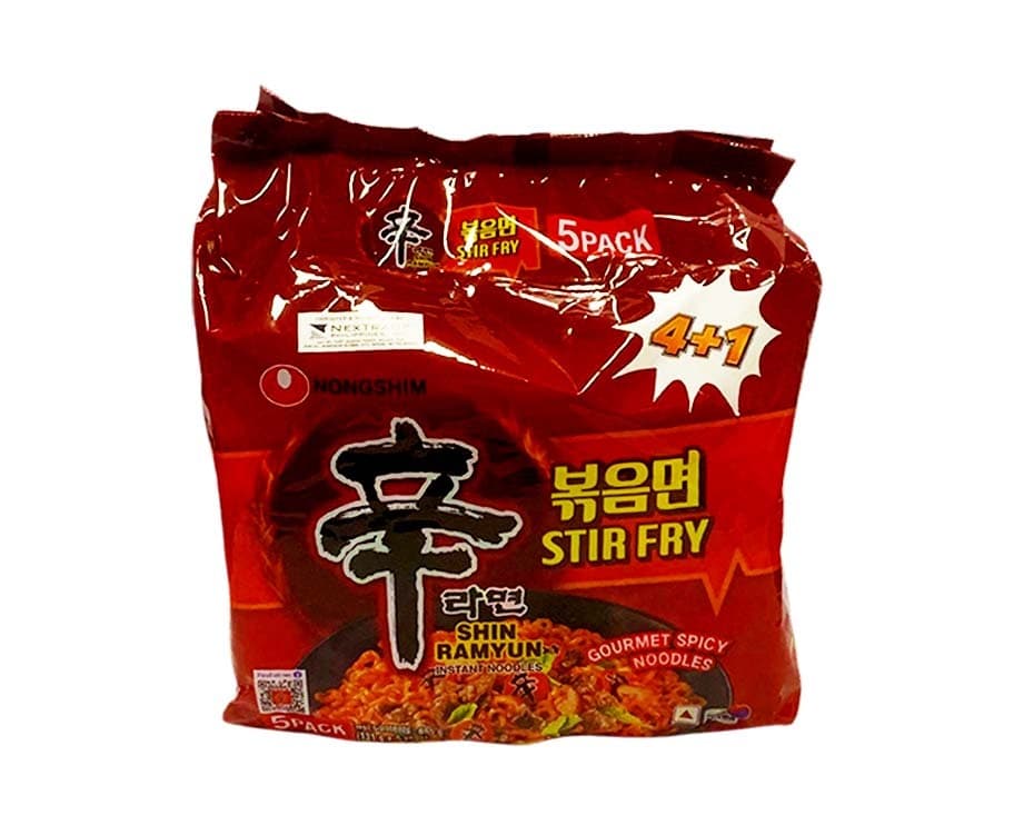 Nongshim Stir Fry Shin Ramyun Instant Noodles Gourmet Spicy Noodles (5 Packs x 131g)