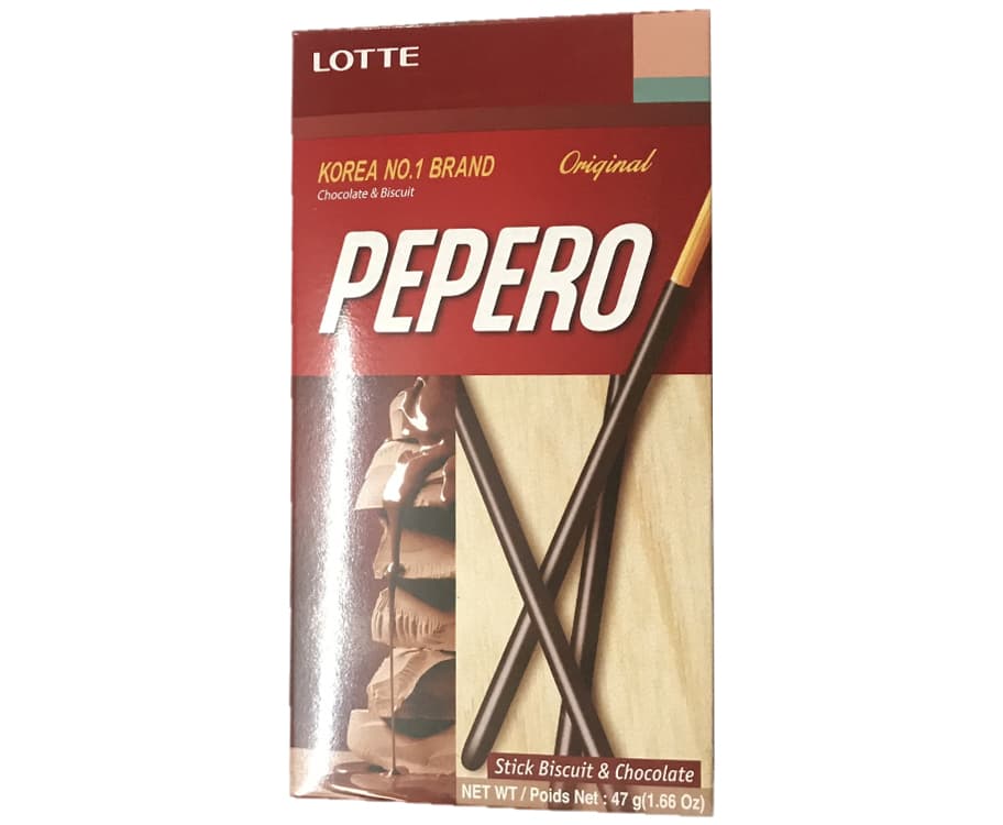 Lotte Pepero Original Stick Biscuit & Chocolate 1.66oz (47g)
