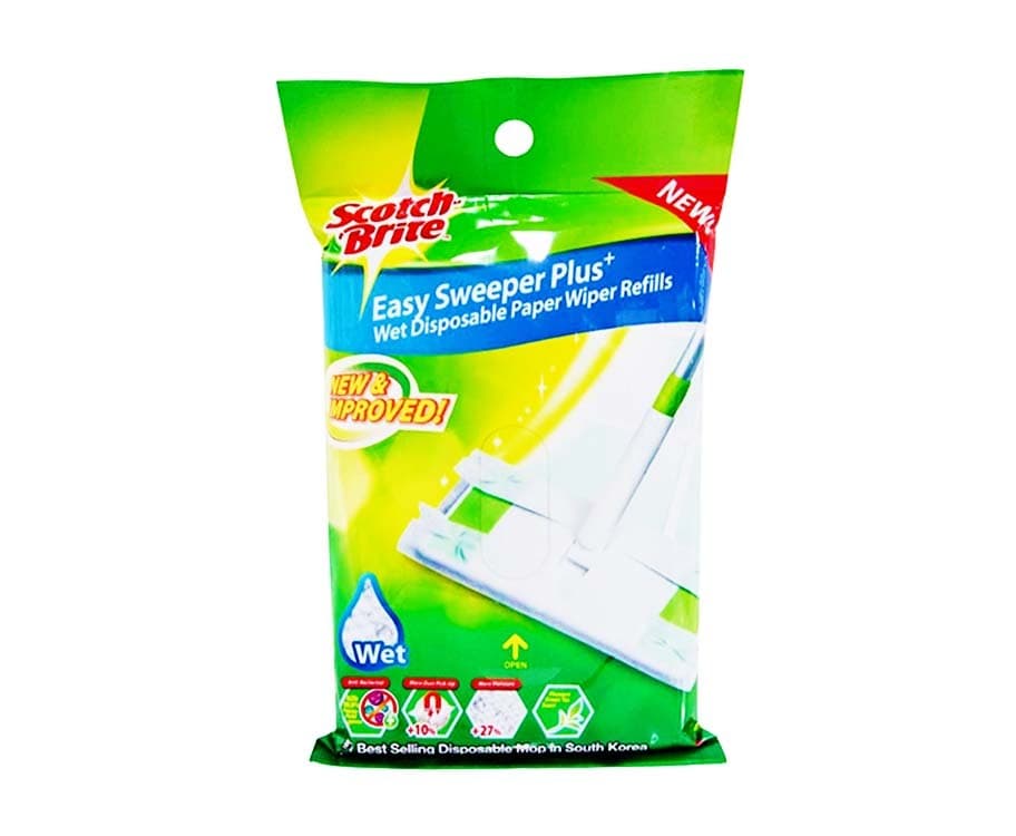 Scotch-Brite Easy Sweeper Plus+ Wet Disposable Paper Wiper Refills 8 Disposable Wet Paper Wiper Refills 28cm x 21cm