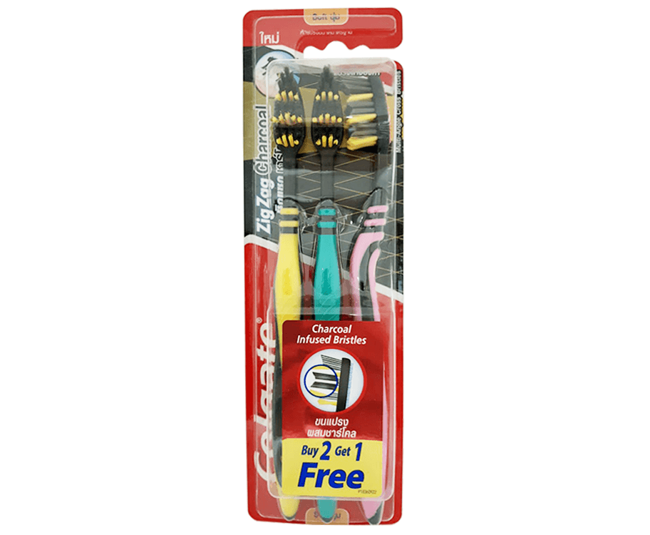Colgate ZigZag Charcoal Infused Bristles (2+1 Pieces)