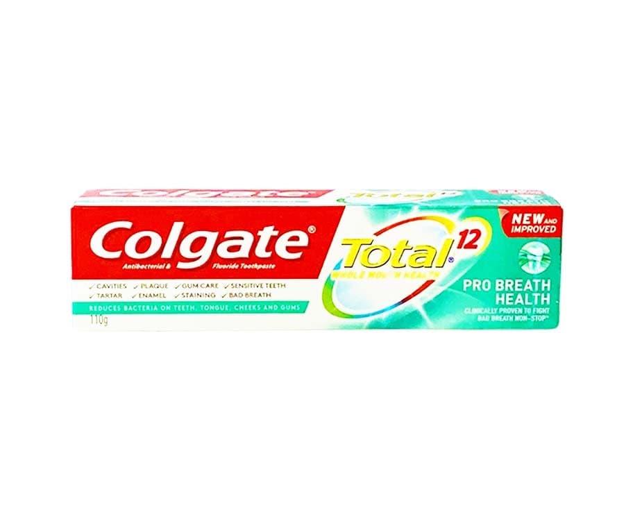 Colgate Antibacterial & Flouride Toothpaste Total 12 Whole Mouth Health Pro Breath Health 110g