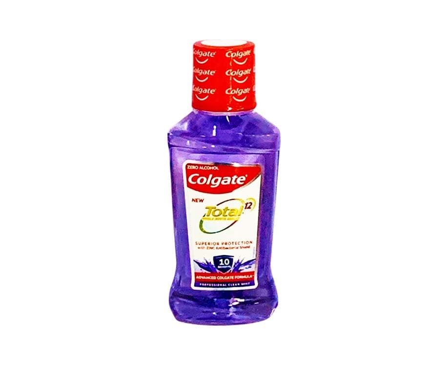 Colgate Zero Alcohol Total 12 Whole Mouth Health Professional Clean Mint Mouthwash 60mL