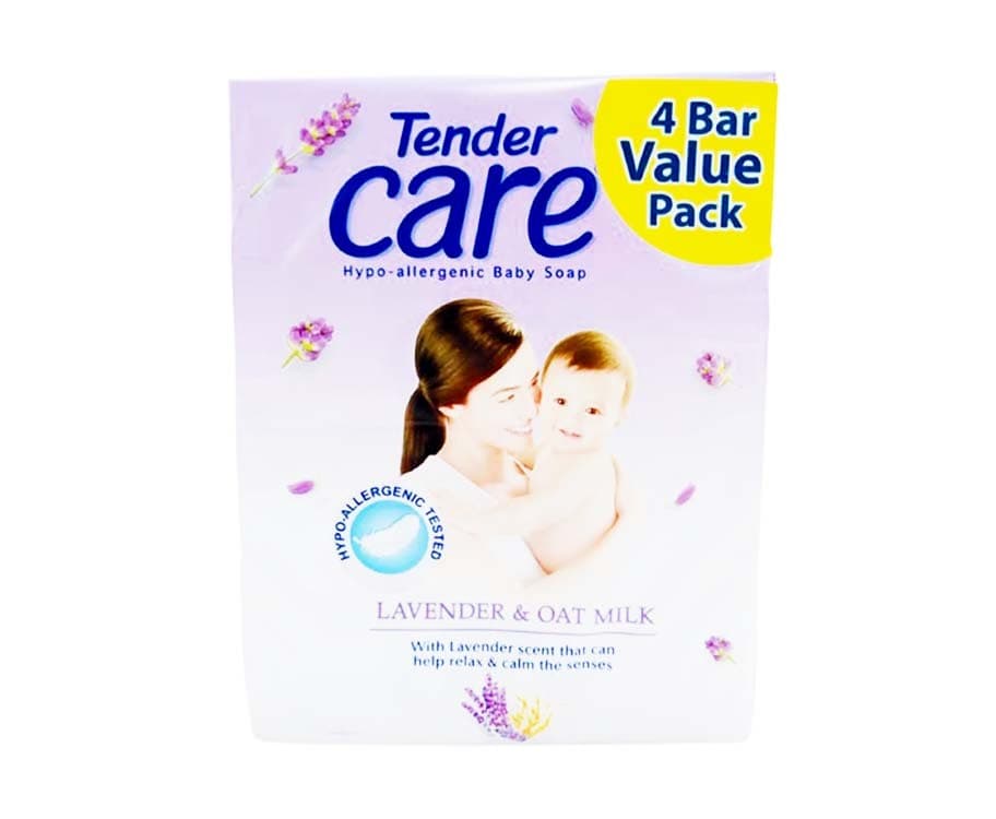 Tender Care Hypo-allergenic Baby Soap Lavander & Oatmeal Value Pack (4 Packs x 65g)
