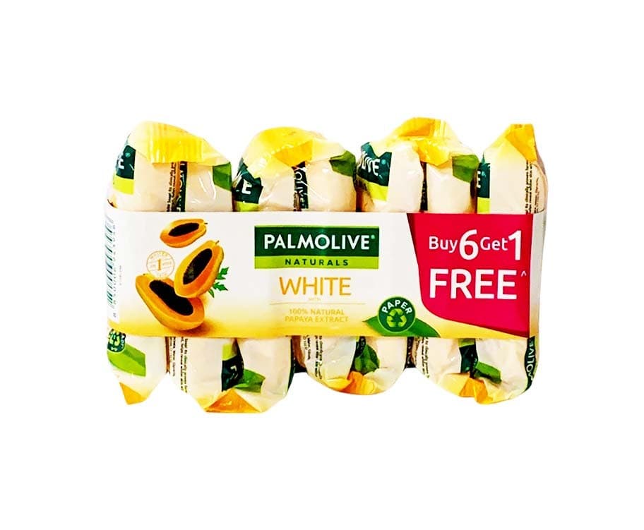 Palmolive Naturals White with 100% Natural Papaya Extract (6+1 Packs x 55g)