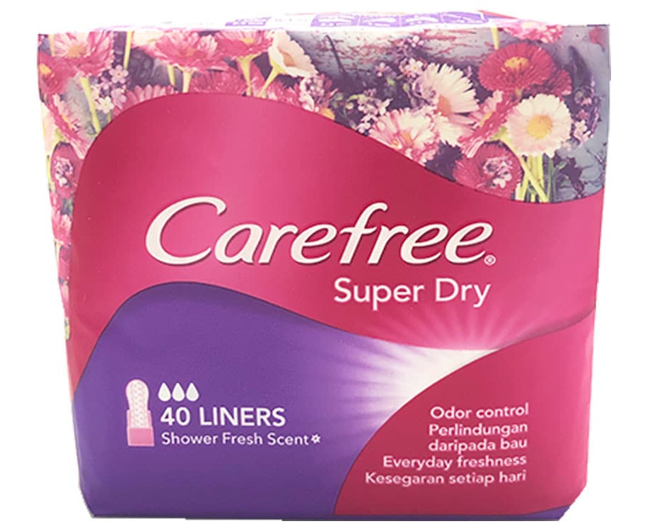 Carefree Super Dry Shower Fresh Scent 40 Liners