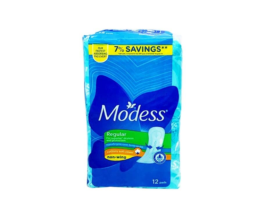 Modess Regular Cottony Soft Cover Non-Wing 12 Pads