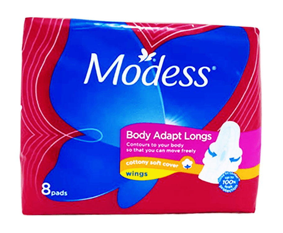 Modess Body Adapt Longs Cottony Soft Cover Wings 8 Pads