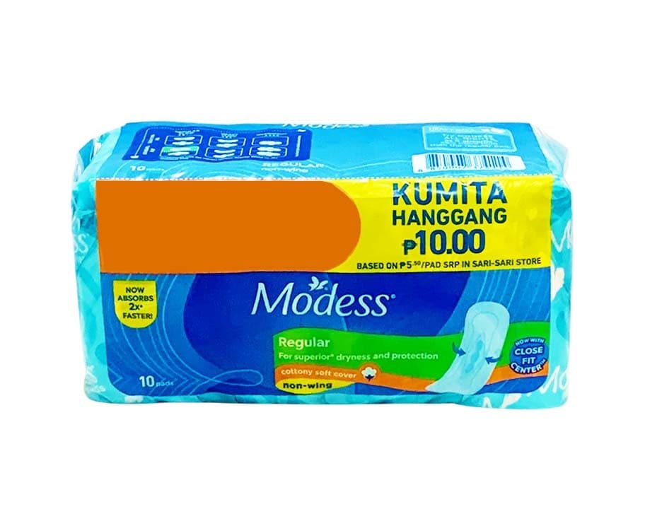 Modess Regular Cottony Soft Cover Non-Wing 10 Pads