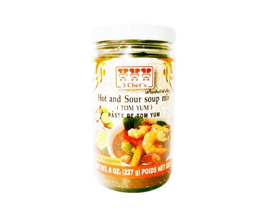 3 Chef's Hot and Sour Soup Mix (Tom Yum) Paste De Tom Yum 227g