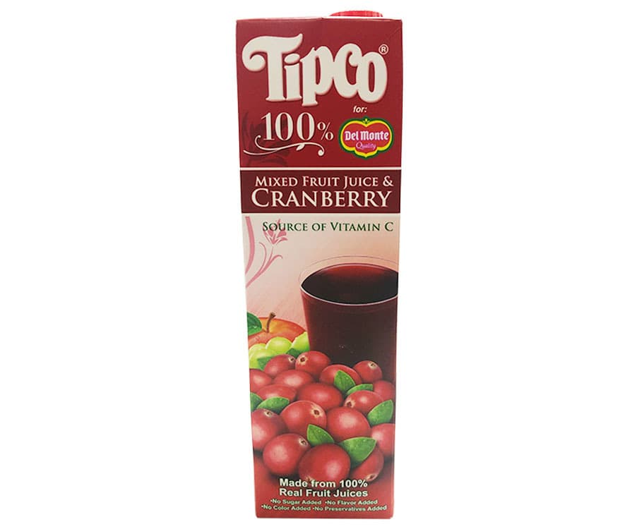 Tipco for Del Monte 100% Mixed Fruit Juice & Cranberry 1L