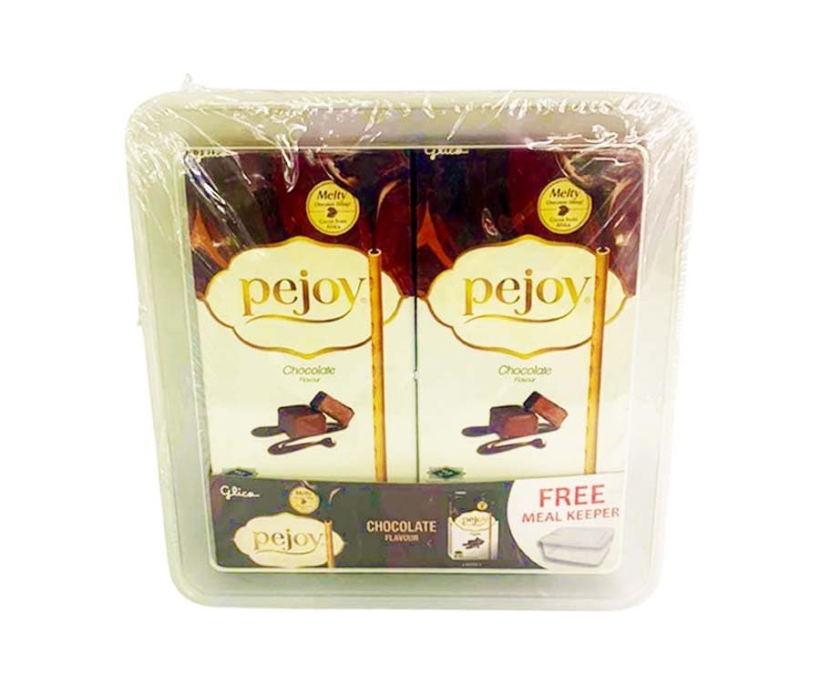Glico Pejoy Chocolate Flavour Biscuit Stick (4 Packs x 39g) + Free Meal Keeper