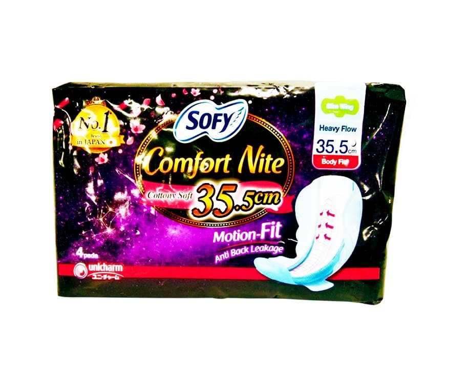 Sofy Comfort Nite Cottony Soft 35.5cm Non Slim Wing 4 Pads
