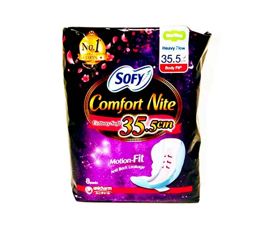 Sofy Comfort Nite Cottony Soft 35.5cm Non Slim Wing 8 Pads