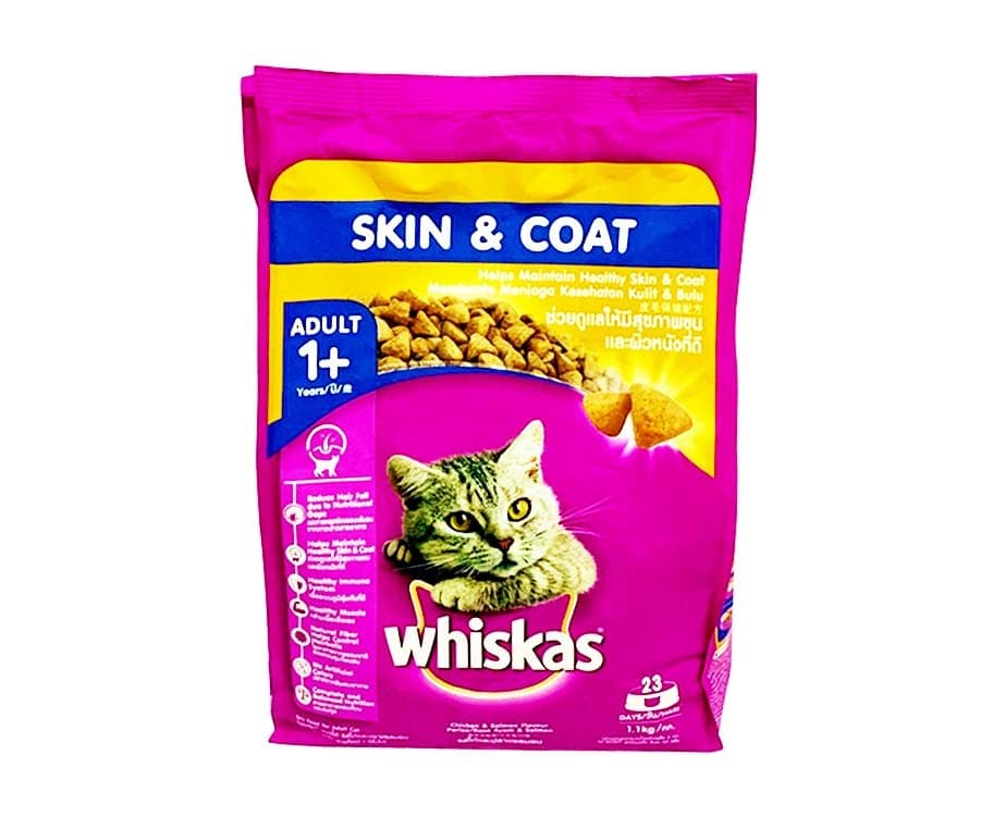 Whiskas Skin & Coat Chicken & Salmon Flavour Adult 1+ Years 1.1kg
