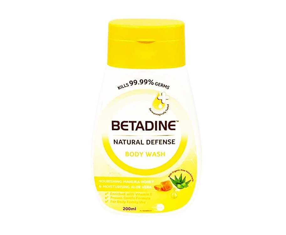 Betadine Natural Defense Body Wash Nourishing Manuka Honey & Moisturising Aloe Vera 200mL