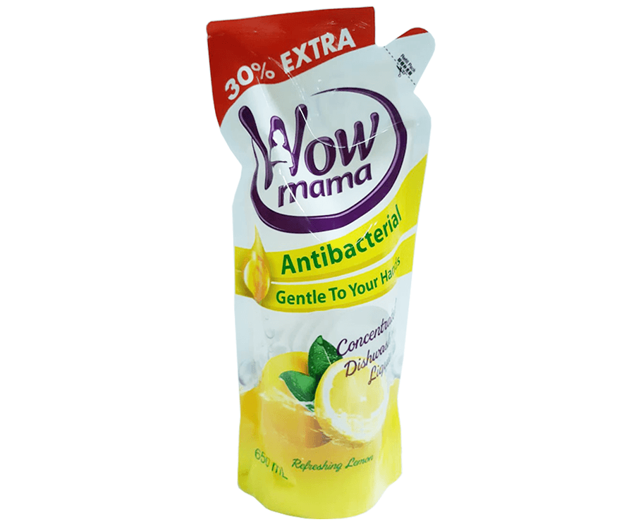 Wow Mama Antibacterial Concentrated Dishwashing Liquid Refreshing Lemon 650mL