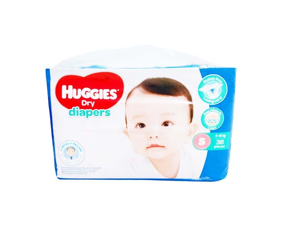 Huggies Dry Diapers Small 4-8kg 38 Pieces