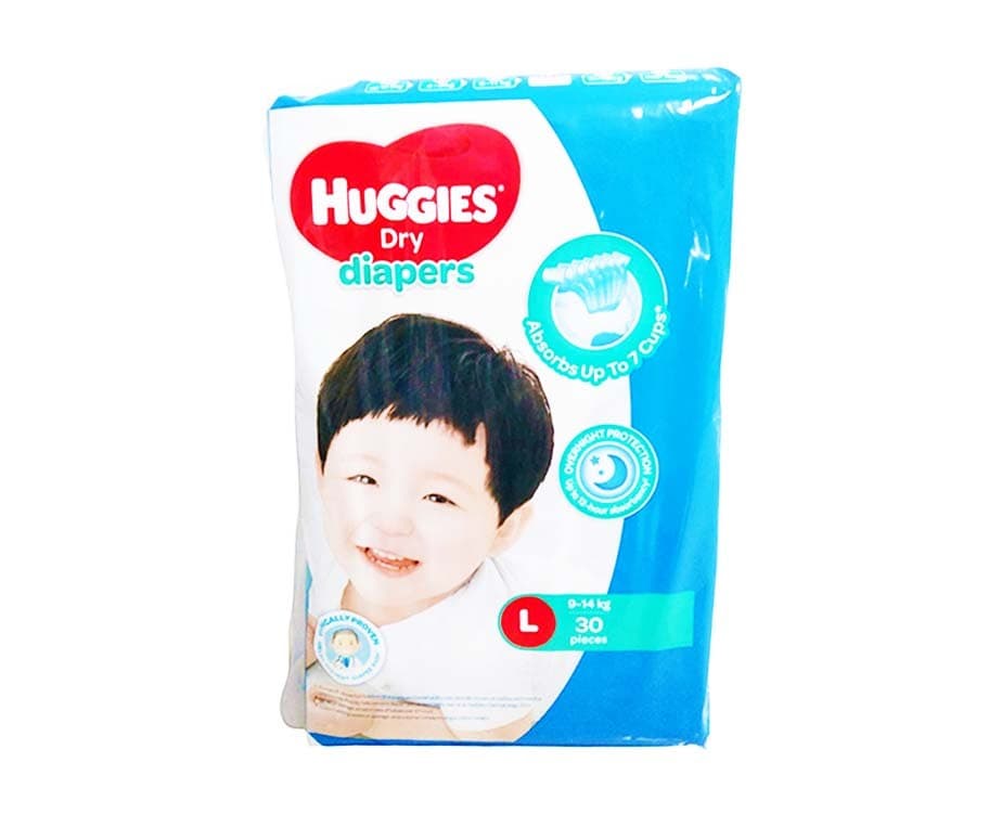 Huggies Dry Diapers Large 9-14kg 30 Pieces