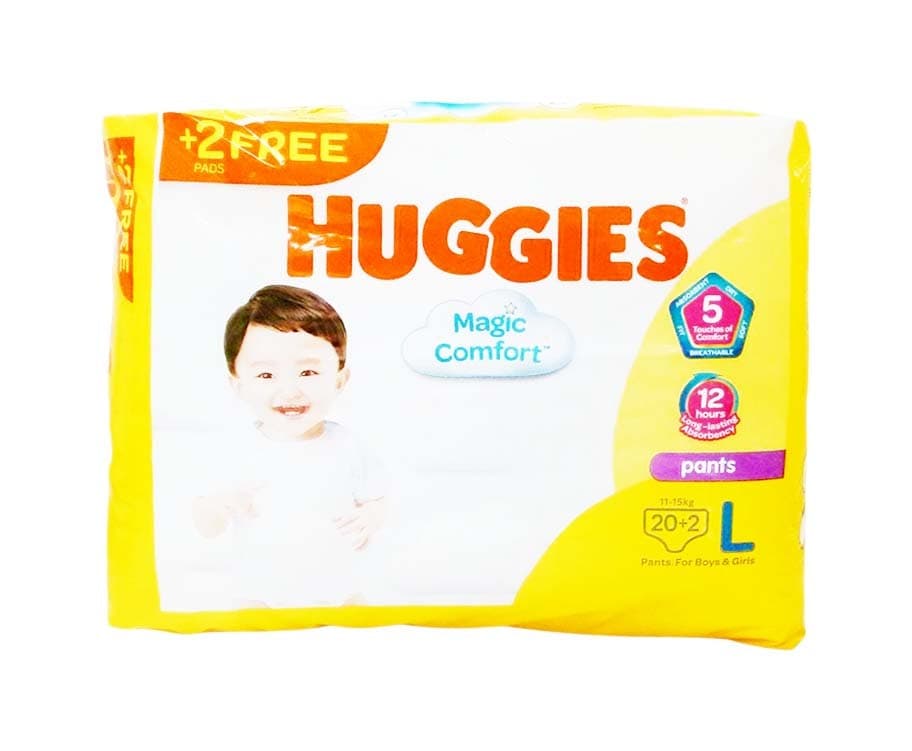 Huggies Magic Comfort Pants For Boys & Girls Large 11-15kg (20+2 Diapers)