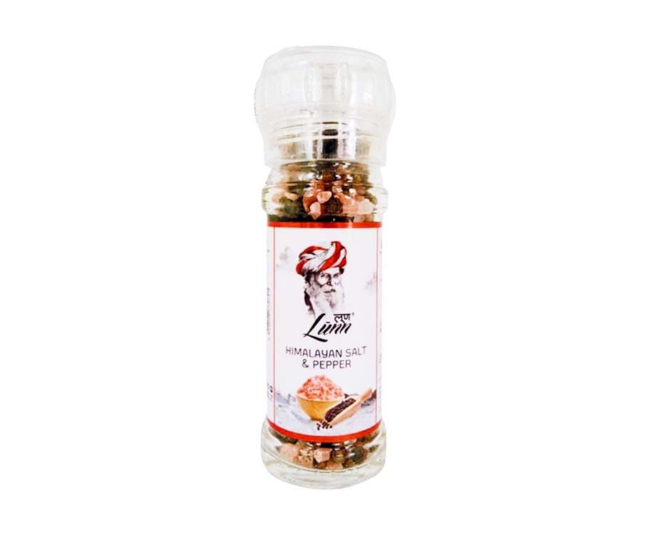 Lunn Himalayan Salt & Pepper with Grinder 100g