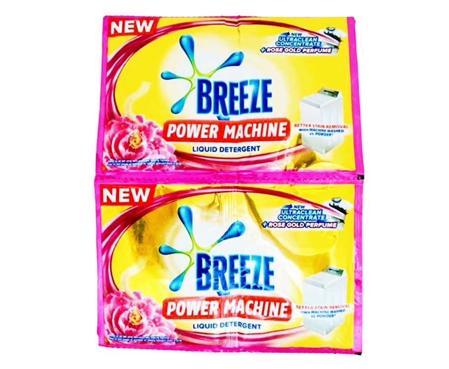 Breeze Power Machine Liquid Detergent UltraClean Concentrate + Rose Gold Perfume (6 Packs x 60mL)
