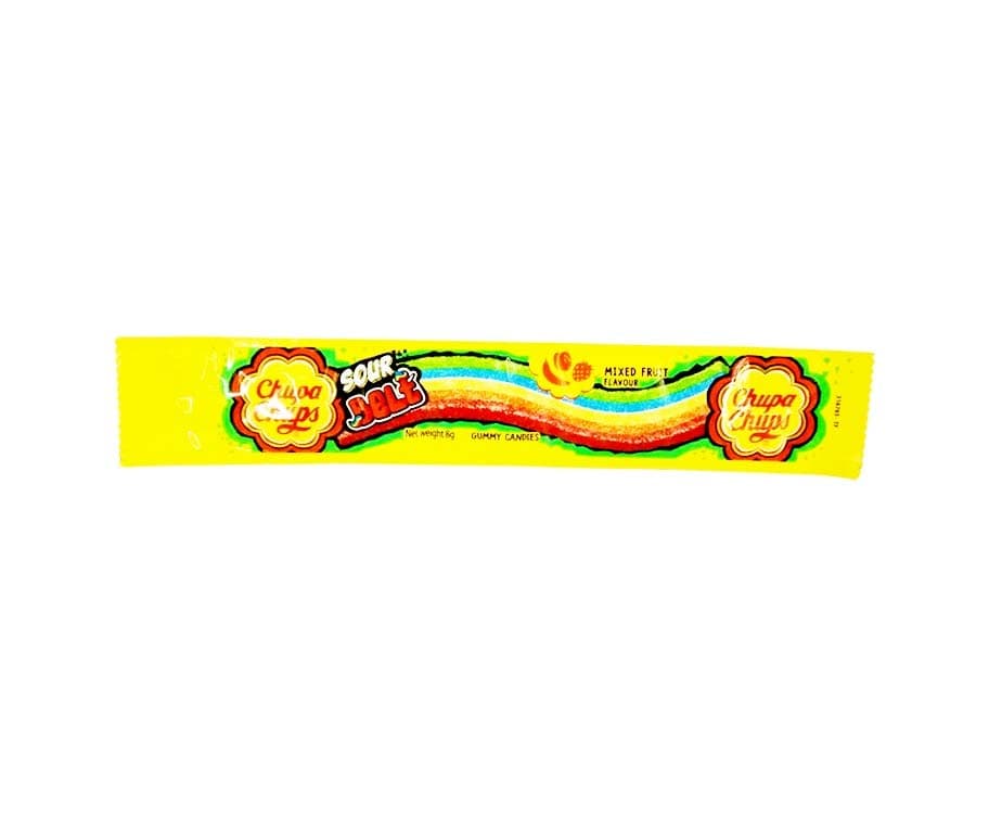 Chupa Chups Sour Belt Mixed Fruit Flavour Gummy Candies 8g