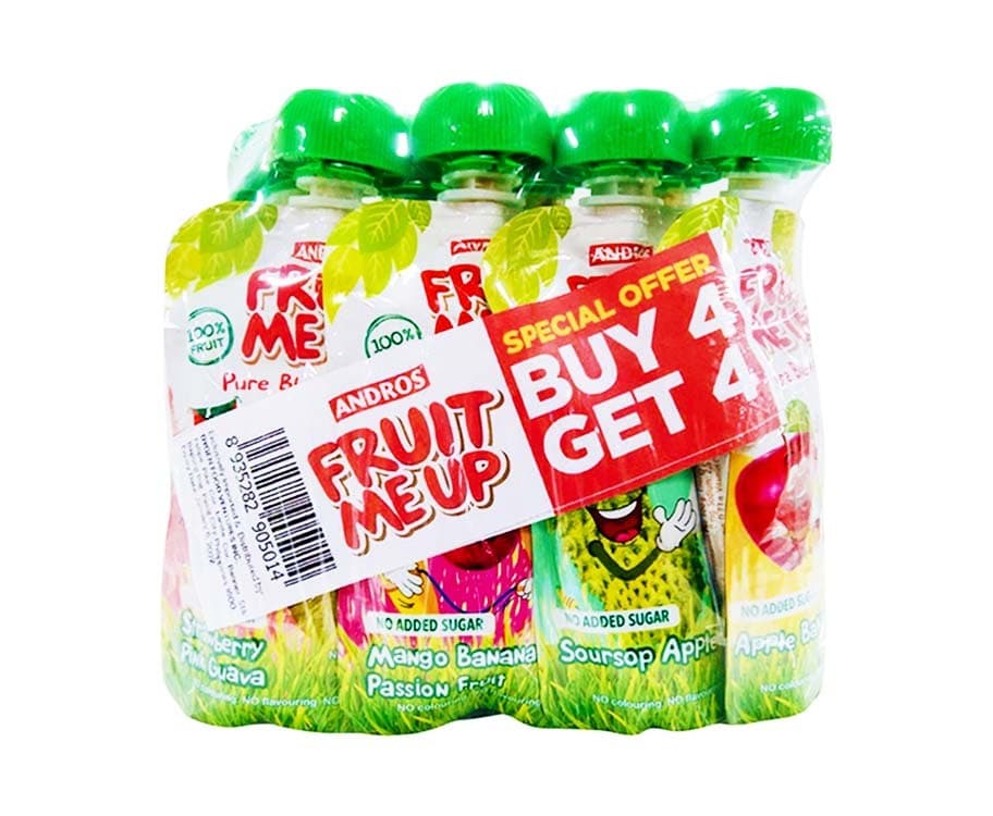 Andros Fruit Me Up Pure Blended Fruit Assorted (8 Packs x 90g)