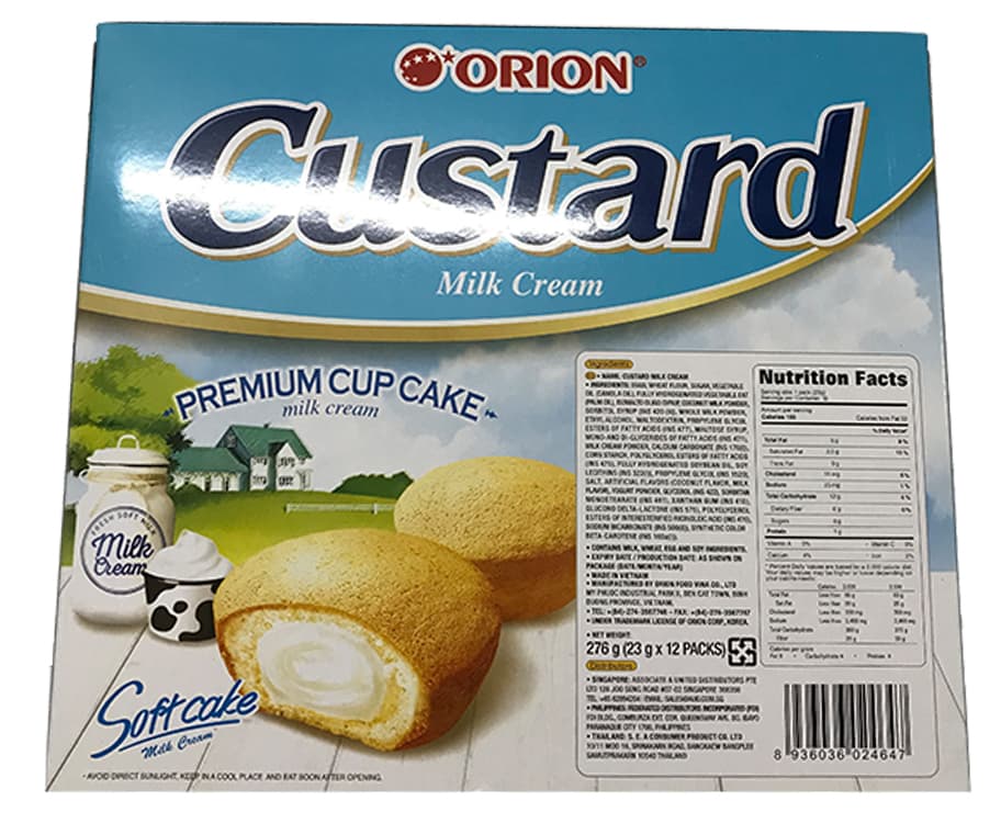 Orion Custard Softcake Milk Cream (12 Packs x 23g)