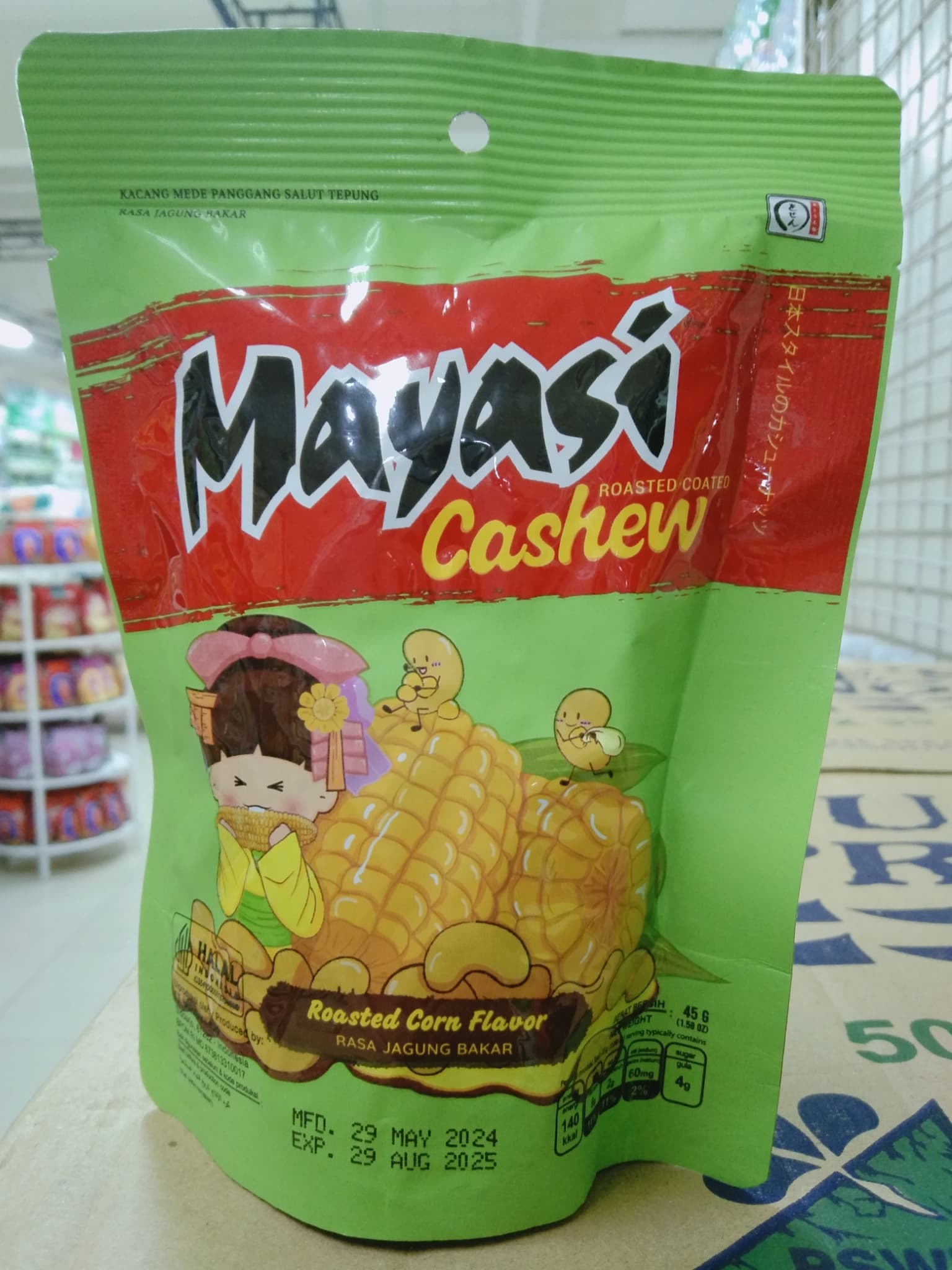 Mayasi Roasted Coated Cashew Roasted Corn Flavor 45g