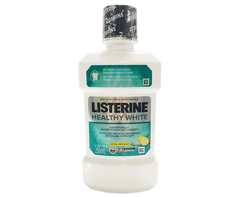 Listerine Healthy White Natural Lemon & Salt Mouthwash 250mL