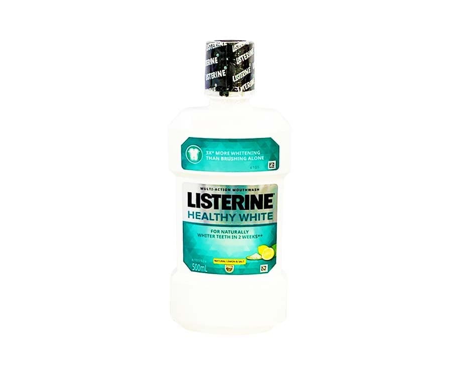 Listerine Healthy White Natural Lemon & Salt Multi-Action Mouthwash 500mL