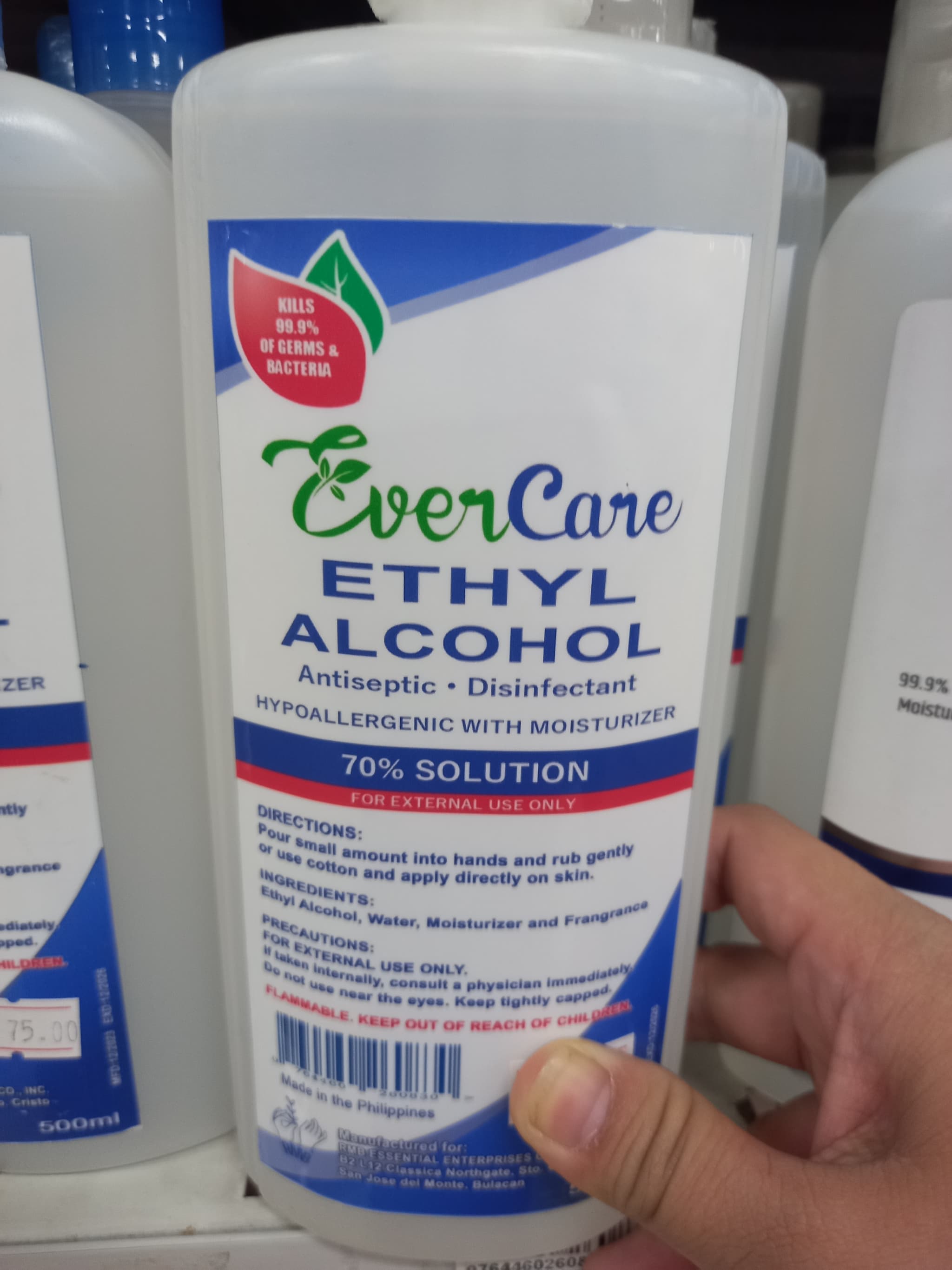 Rmb evercare ethyl alcohol 70% 500ml