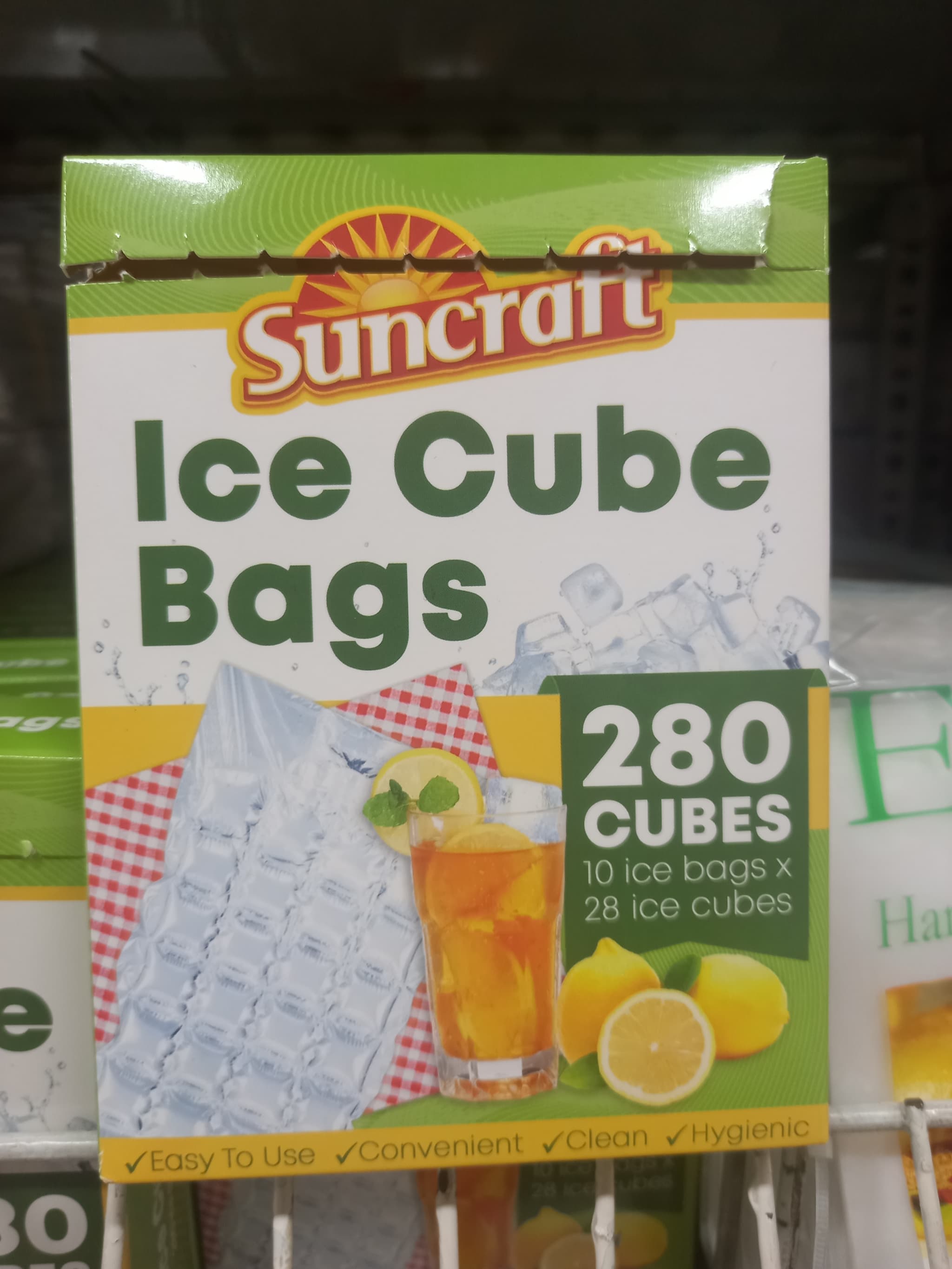 Suncraft ice cube bags 280 cubes 10 ice bagsx28 ice cubes