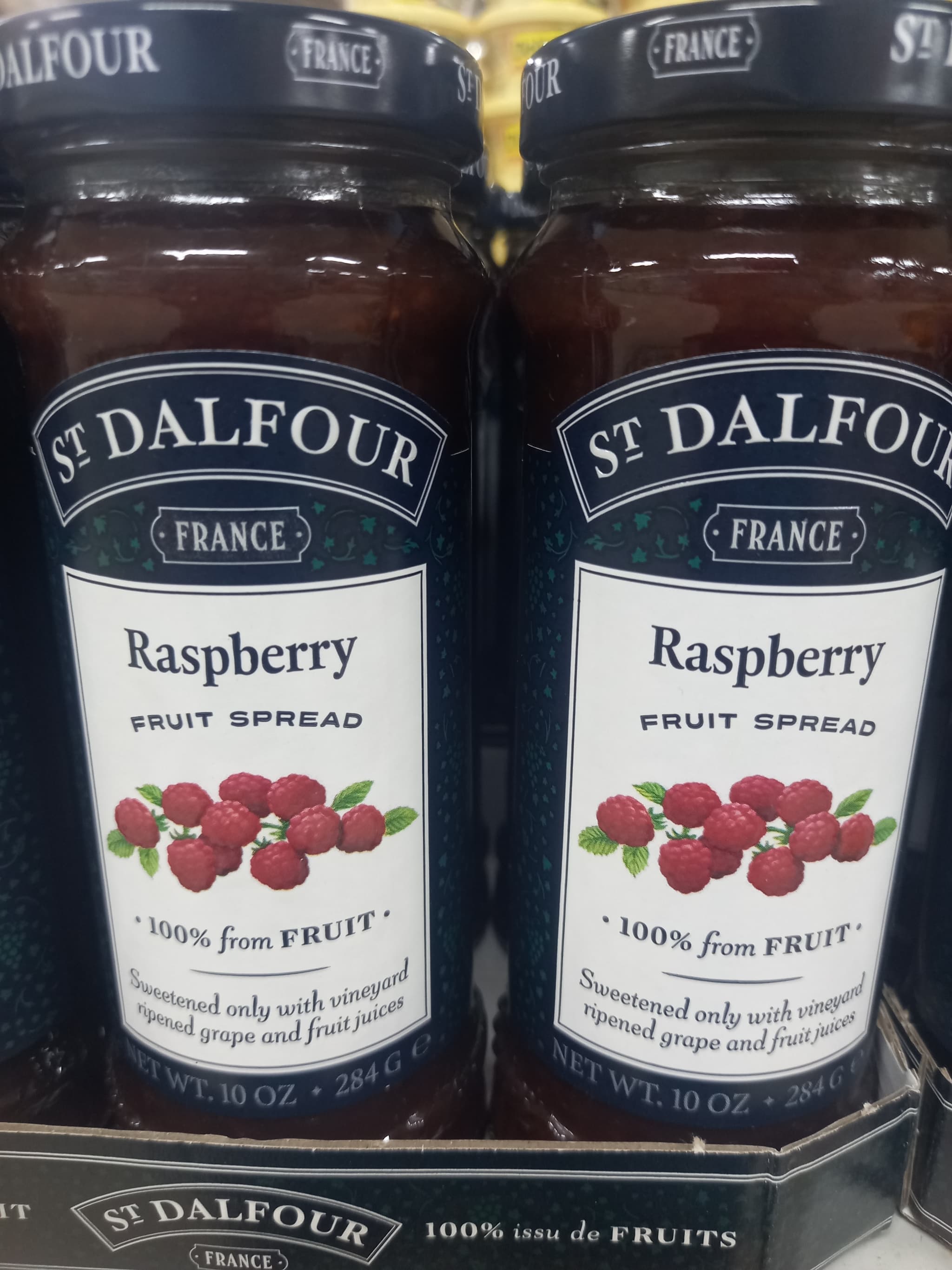 St dalfour raspberry fruit spread 284g