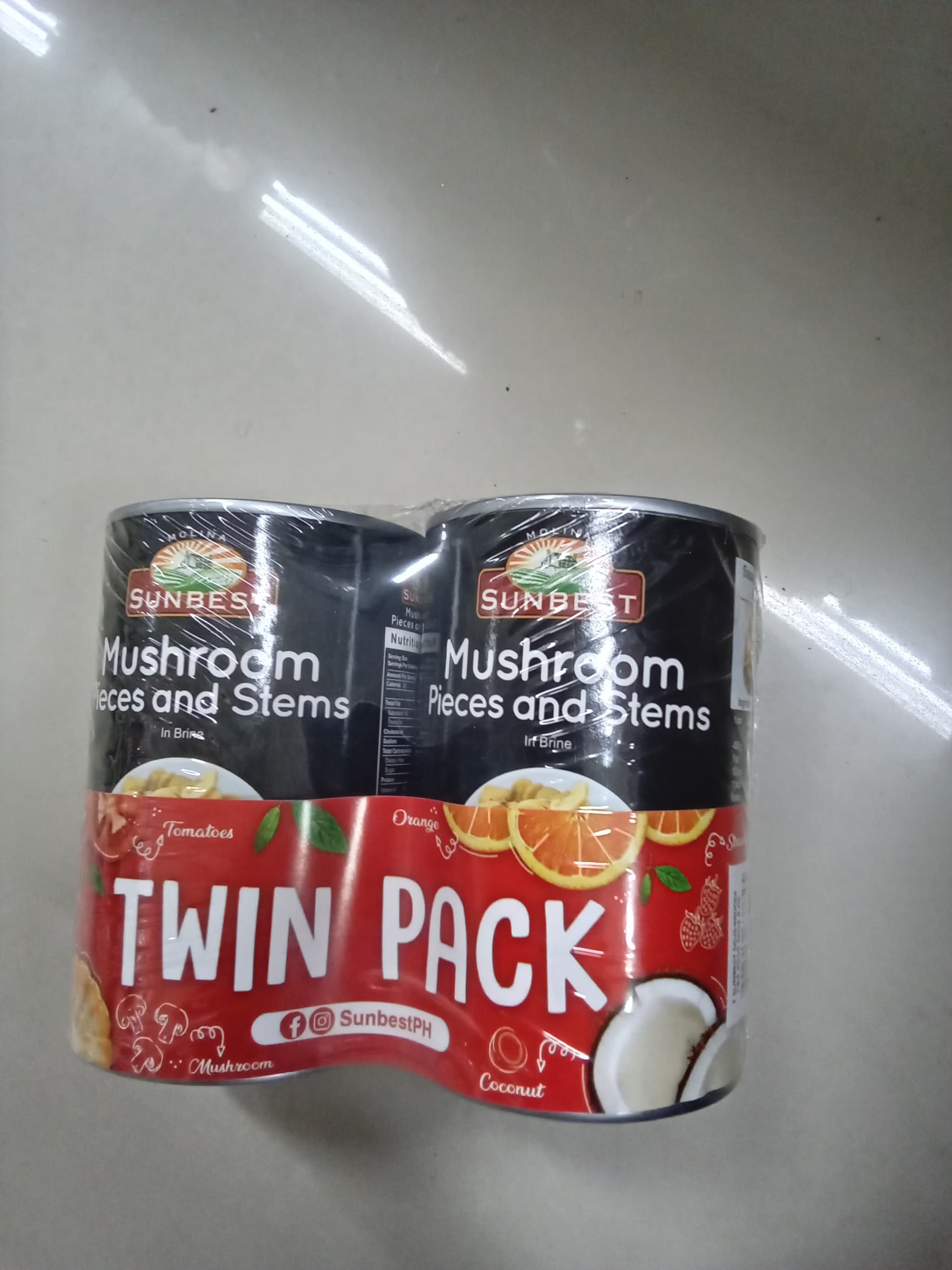 SUNBEST MUSHROOM PIECES AND STEMS in Brine 400G B2S
