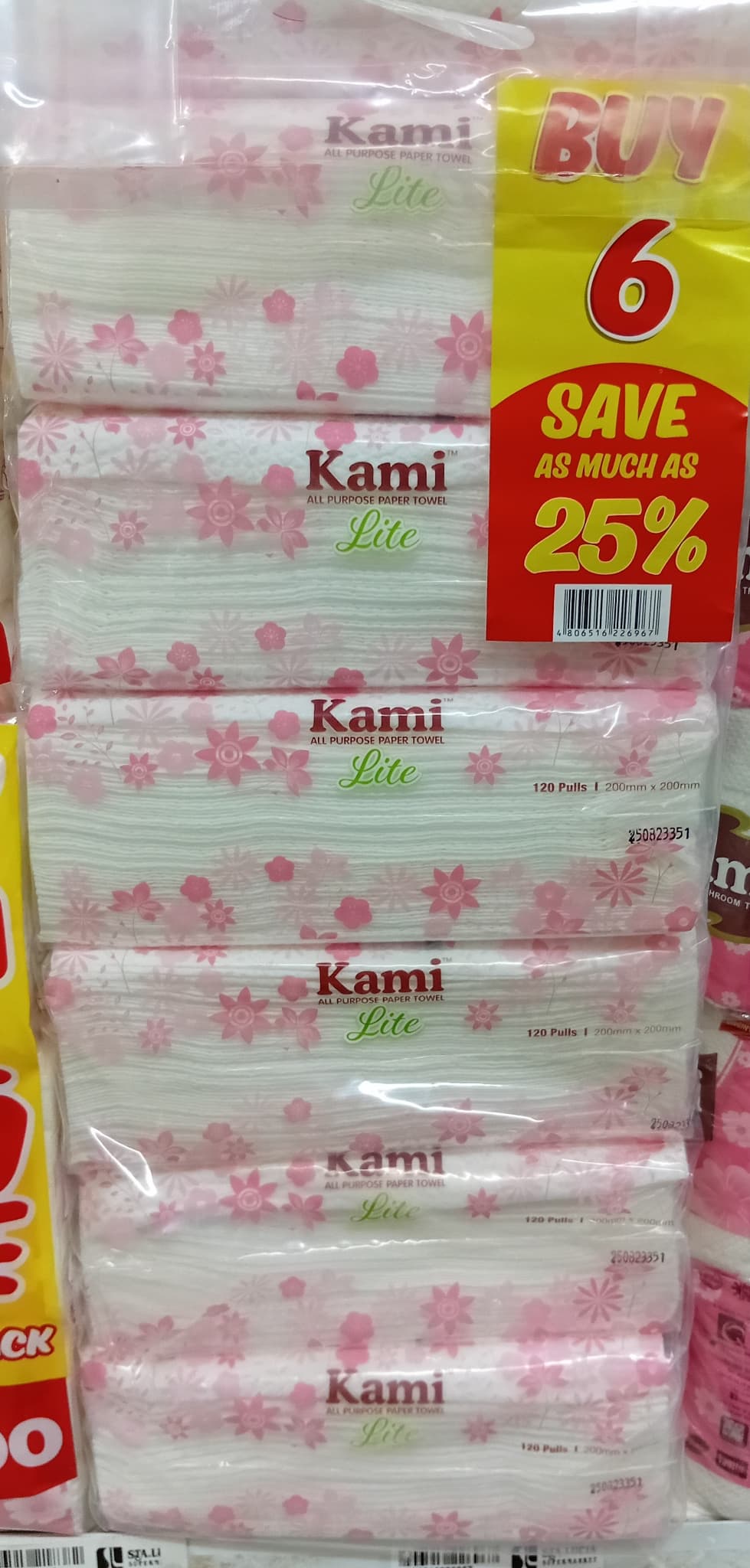 Kami Lite All Purpose Paper towel 120pulls x 6s